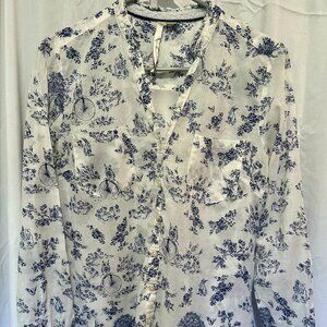 Lauren Conrad Toile-print Blouse